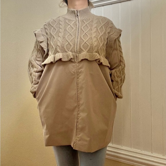 Elegant Beige Cable Knit Cardigan - Picture 8 of 13